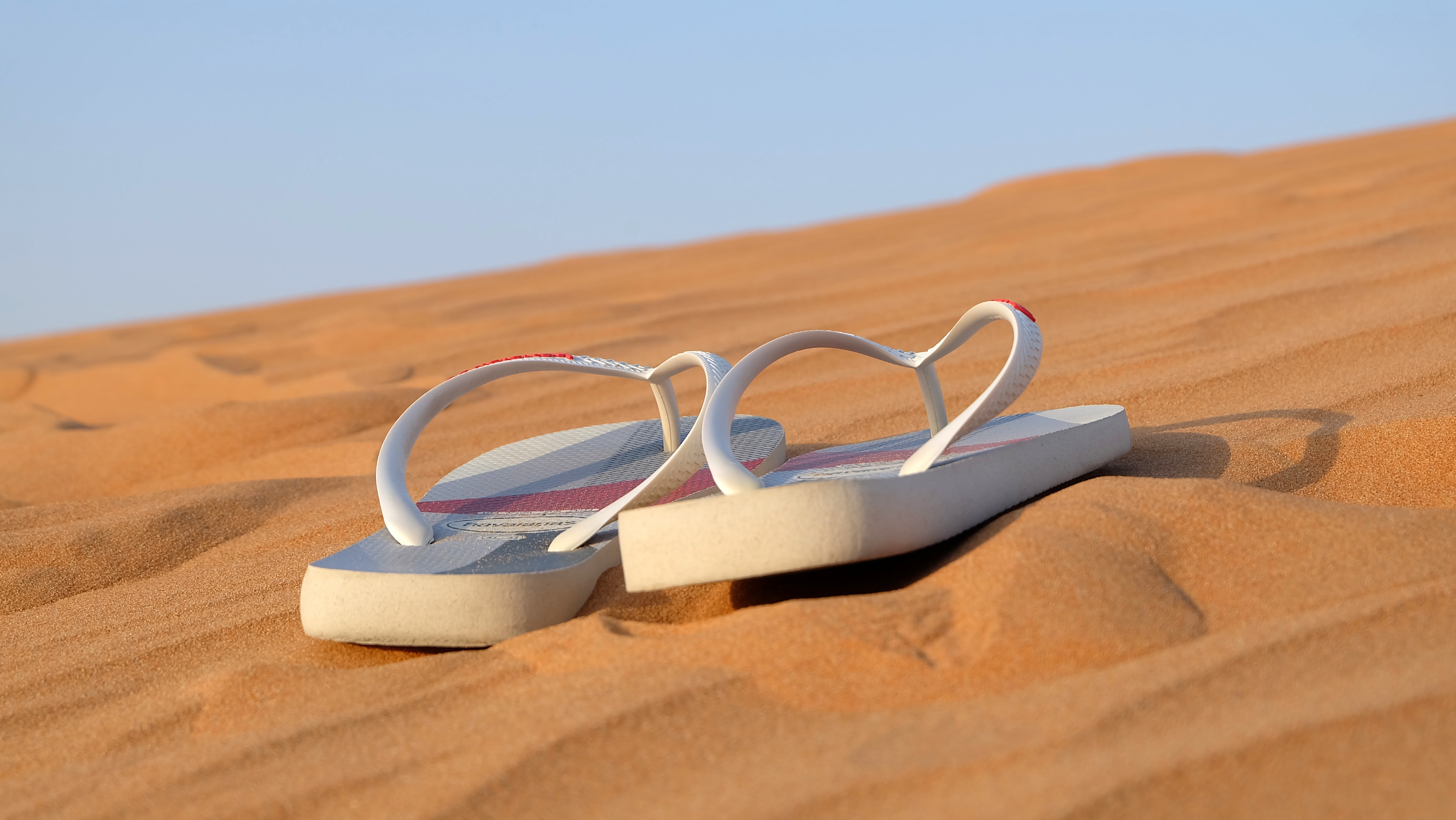 Flip flops on sand